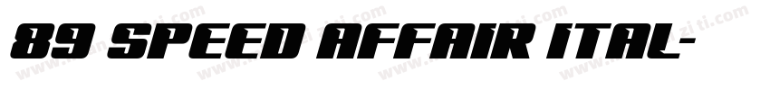 89 Speed Affair Ital字体转换